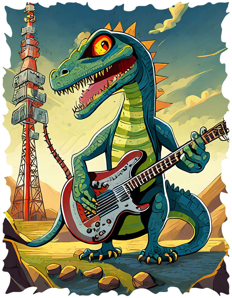 godzilla and guitar